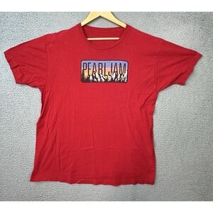Pearl Jam 2014 Fall Tour Concert T-Shirt Red Mountain Graphic Mens Large Spectra